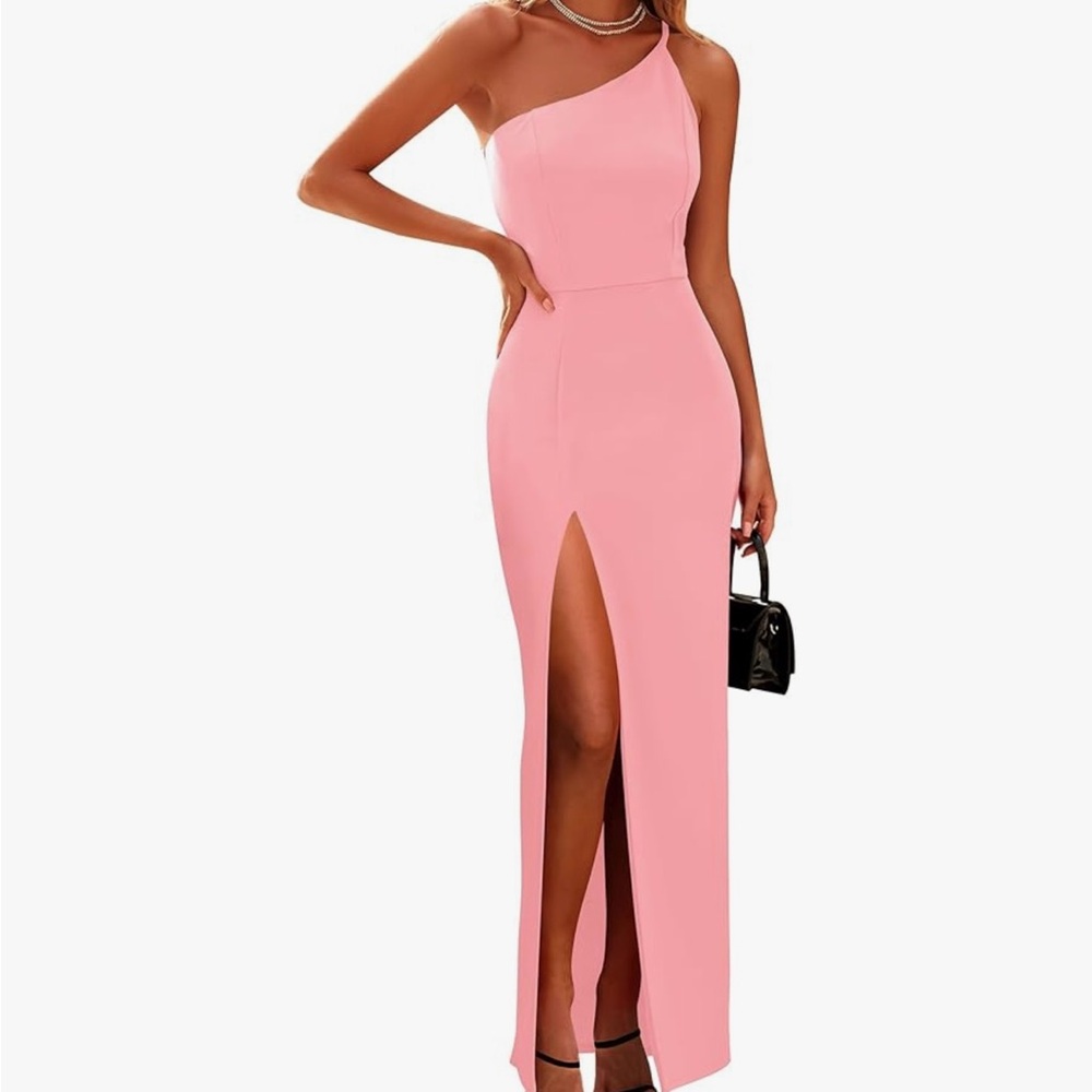 Brand New Elegant Pink One-Shoulder Dress